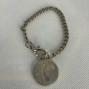 ROCKIN ROBIN SILVER TONE GUITAR BIRD CHAIN BRACELET 7”